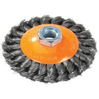 Knot-Twisted Saucer Cup Wire Wheel, 7" Dia., 0.02" Fill, 5/8"-11 Arbor, Steel We Share Industrial Supply