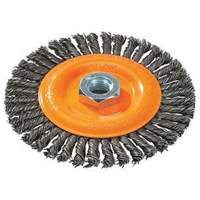 Stringer Bead Knotted Wire Brush, 4" Dia., 0.02" Fill, 5/8"-11 Arbor, Steel We Share Industrial Supply