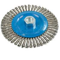 Knot-Twisted Stringer Bead Wire Wheel, 6" Dia., 0.02" Fill, 5/8"-11 Arbor, Aluminum/Stainless Steel We Share Industrial Supply
