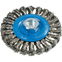 Wide Knotted Wire Wheel Brush, 5/8"-11 Arbor, Steel We Share Industrial Supply