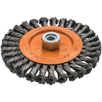 Wide Knotted Wire Wheel Brush, 5/8"-11 Arbor, Steel We Share Industrial Supply