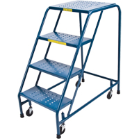 Rolling Step Ladder, 4 Steps, 18" Step Width, 37" Platform Height, Steel We Share Industrial Supply
