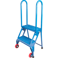 Portable Folding Ladder, 2 Steps, Perforated, 20" High We Share Industrial Supply