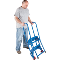 Portable Folding Ladder, 2 Steps, Perforated, 20" High We Share Industrial Supply
