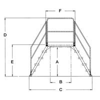 Crossover Ladder, 128" Overall Span, 60" H x 60" D, 24" Step Width We Share Industrial Supply