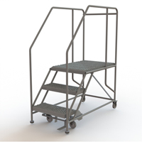 Plateforme de travail mobile, Acier, 3 Marches, 30" ha, 35" p, 24" Marche, Stri&eacute; We Share Industrial Supply