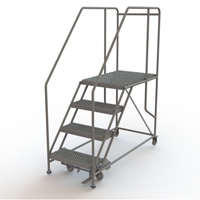 Plateforme de travail mobile, Acier, 4 Marches, 40" ha, 35" p, 24" Marche, Stri&eacute; We Share Industrial Supply