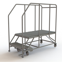 Plateforme de travail mobile, Acier, 2 Marches, 20" ha, 47" p, 24" Marche, Stri&eacute; We Share Industrial Supply