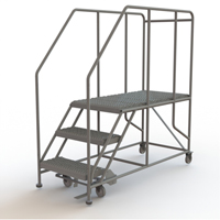 Plateforme de travail mobile, Acier, 3 Marches, 30" ha, 47" p, 24" Marche, Stri&eacute; We Share Industrial Supply
