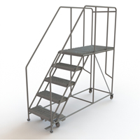 Plateforme de travail mobile, Acier, 5 Marches, 50" ha, 47" p, 24" Marche, Stri&eacute; We Share Industrial Supply
