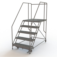 Plateforme de travail mobile, Acier, 5 Marches, 50" ha, 36" p, 36" Marche, Stri&eacute; We Share Industrial Supply