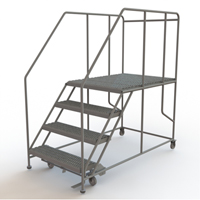 Plateforme de travail mobile, Acier, 4 Marches, 40" ha, 48" p, 36" Marche, Stri&eacute; We Share Industrial Supply