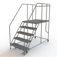 Plateforme de travail mobile, Acier, 5 Marches, 50" ha, 48" p, 36" Marche, Stri&eacute; We Share Industrial Supply