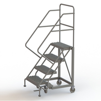 Safety Slope Rolling Ladder, 4 Steps, Serrated, 50° Incline, 40" High We Share Industrial Supply