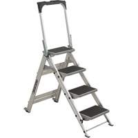 &eacute;chelle escabeau avec roues pivotantes, 4 marches, 44,25" x 22,13" x Hauteur 59" We Share Industrial Supply