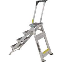 &eacute;chelle escabeau avec roues pivotantes, 4 marches, 44,25" x 22,13" x Hauteur 59" We Share Industrial Supply