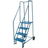 Rolling Step Ladder, 4 Steps, 18" Step Width, 37" Platform Height, Steel We Share Industrial Supply