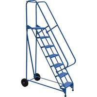 Roll-A-Fold Ladder, 7 Steps, Perforated, 70" High We Share Industrial Supply