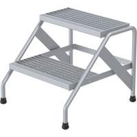 Aluminum Step Stand, 2 Step(s), 22-13/16" W x 24-9/16" L x 20" H, 500 lbs. Capacity We Share Industrial Supply