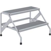 Aluminum Step Stand, 2 Step(s), 32-13/16" W x 24-9/16" L x 20" H, 500 lbs. Capacity We Share Industrial Supply