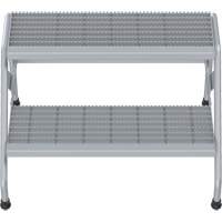 Aluminum Step Stand, 2 Step(s), 32-13/16" W x 24-9/16" L x 20" H, 500 lbs. Capacity We Share Industrial Supply