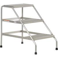 Aluminum Step Stand, 3 Step(s), 22-13/16" W x 34-9/16" L x 30" H, 500 lbs. Capacity We Share Industrial Supply