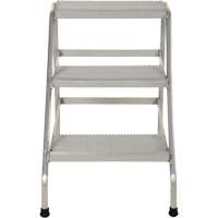 Aluminum Step Stand, 3 Step(s), 22-13/16" W x 34-9/16" L x 30" H, 500 lbs. Capacity We Share Industrial Supply