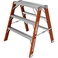 Escabeau chevalet &eacute;tabli Buildman, 3' ha x 34,75" la x 33,25" pr, Capacit&eacute; de 300 lb, Fibre de verre We Share Industrial Supply