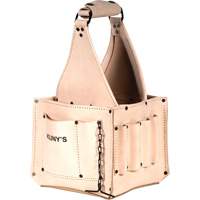 Porte-outils pour &eacute;lectricien et travaux d'entretien, Cuir, 17 pochettes, Beige We Share Industrial Supply