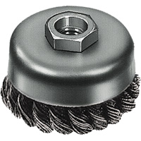 Brosse boisseau &agrave; fil nou&eacute;, 3" dia. x 5/8"-11 arbre We Share Industrial Supply