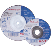 Meule Saitech Ultimate Performance, 4" x 1/4", Arbre 3/8", Oxyde d'aluminium, Type 27 We Share Industrial Supply