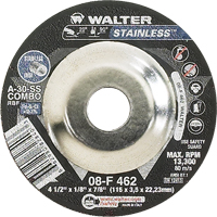 Depressed Centre Grinding Wheels - Stainless Type 27, 4-1/2" x 1/8", 7/8" Arbor, Type 27 We Share Industrial Supply