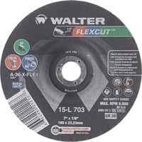 Flexcut Depressed Centre Grinding Wheels, 7", 36 Grit, Aluminum Oxide, 7/8", 8600 RPM, Type 29 We Share Industrial Supply