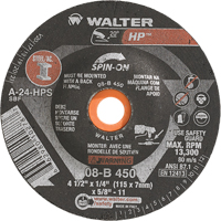 HP Spin-On Grinding Wheel, 4-1/2" x 1/4", 5/8"-11 Arbor, Type 27S We Share Industrial Supply