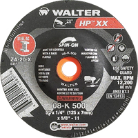 Double-X Depressed Centre Grinding Wheel, 5" x 1/4", 5/8"-11 Arbor, Type 27S We Share Industrial Supply