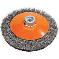 Meule soucoupe &agrave; fils cr&ecirc;p&eacute;s, 4" dia., Fils 0,012", Arbre 5/8"-11 We Share Industrial Supply