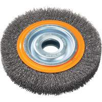 Brosses rotatives &agrave; fils torsad&eacute;s d'&eacute;tabli, 6" dia., Fils 0,0118", Arbre 1/2" - 1/4" We Share Industrial Supply