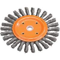 Disque &agrave; fils nou&eacute;s torsad&eacute;s d'&eacute;tabli, Dia. 8", Fils 0,0118", Arbre 5/8", Acier We Share Industrial Supply
