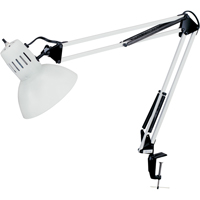 Swing Arm Clamp-On Desk Lamps, 100 W, Incandescent, C-Clamp, 36" Neck, White We Share Industrial Supply