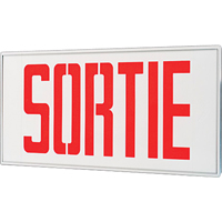 Enseignes sortie Stella - Sortie, DEL, &agrave; raccordement fixe, 17-1/2" lo x 18-1/2" la, Français We Share Industrial Supply