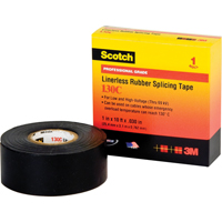 Rubans isolants en caoutchouc sans doublure Scotch 130C, 25,4 mm (1") x 9,14 m (30'), Noir We Share Industrial Supply