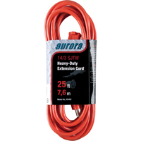 Vinyl Extension Cord, Outdoor, SJTW, 14/3 AWG, 15 A, 25' We Share Industrial Supply