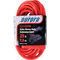 Vinyl Extension Cord, Outdoor, SJTW, 12/3 AWG, 15 A, 3 Outlet(s), 25' We Share Industrial Supply