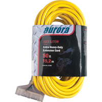 Vinyl Extension Cord with Light Indicator, Outdoor, SJTOW, 12/3 AWG, 15 A, 3 Outlet(s), 50' We Share Industrial Supply