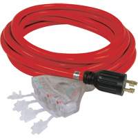 Generator Extension Cord with Quad Tap, STW, 10 AWG, 20 A, 4 Outlet(s), 25' We Share Industrial Supply