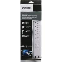 Limiteurs de surtension avec chargeur USB, 6 Prises, 1800 J, 1875 W, Cordon 4' We Share Industrial Supply
