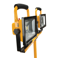 Twin-Head Work Light, LED, 40 W, 4800 Lumens, Aluminum Housing We Share Industrial Supply
