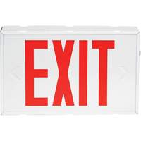 Exit Sign, LED, Battery Operated/Hardwired, 12-1/5" L x 7-1/2" W, English We Share Industrial Supply