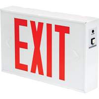 Exit Sign, LED, Battery Operated/Hardwired, 12-1/5" L x 7-1/2" W, English We Share Industrial Supply