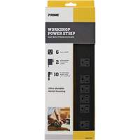 Metal Workshop Power Strip, 6 Outlet(s), 10', 15 A, 1875 W, 125 V We Share Industrial Supply